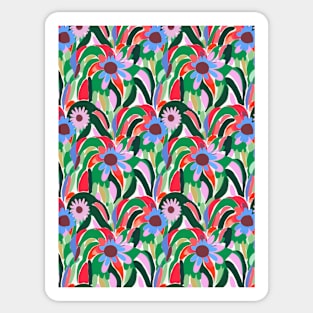 Bold flowers and stripes summer joy Sticker